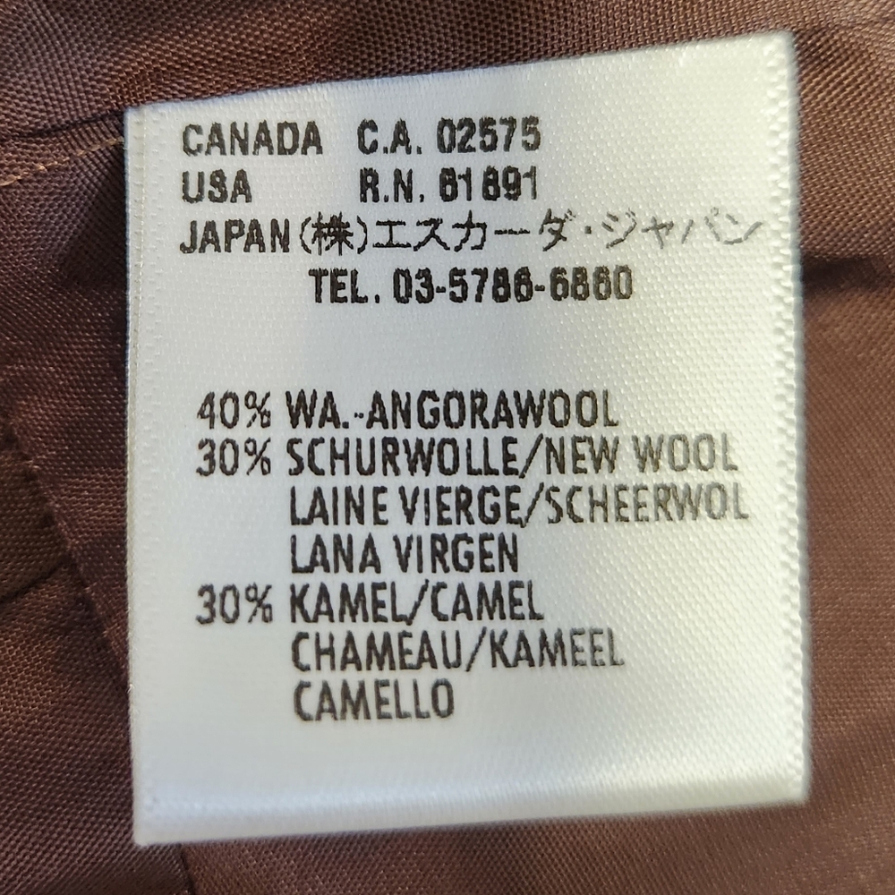Escada Angora/wool/camel Blend Pea Coat - Picture 2 of 7